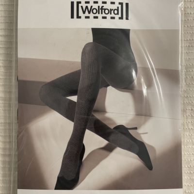 New Wolford WINTER SOFT LOGIC Tights BLACK CHINE Small S